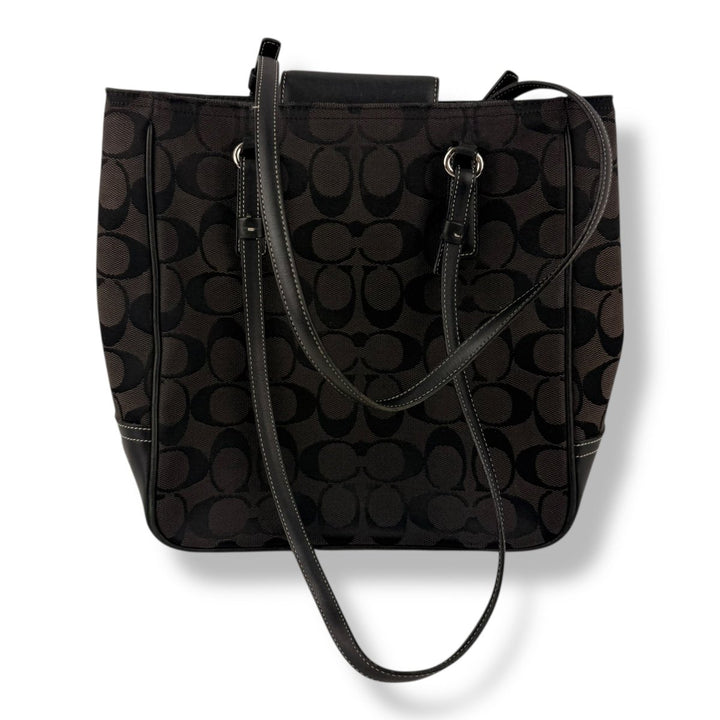 Coach Signature Canvas Black Tote Handbag - Lux Central