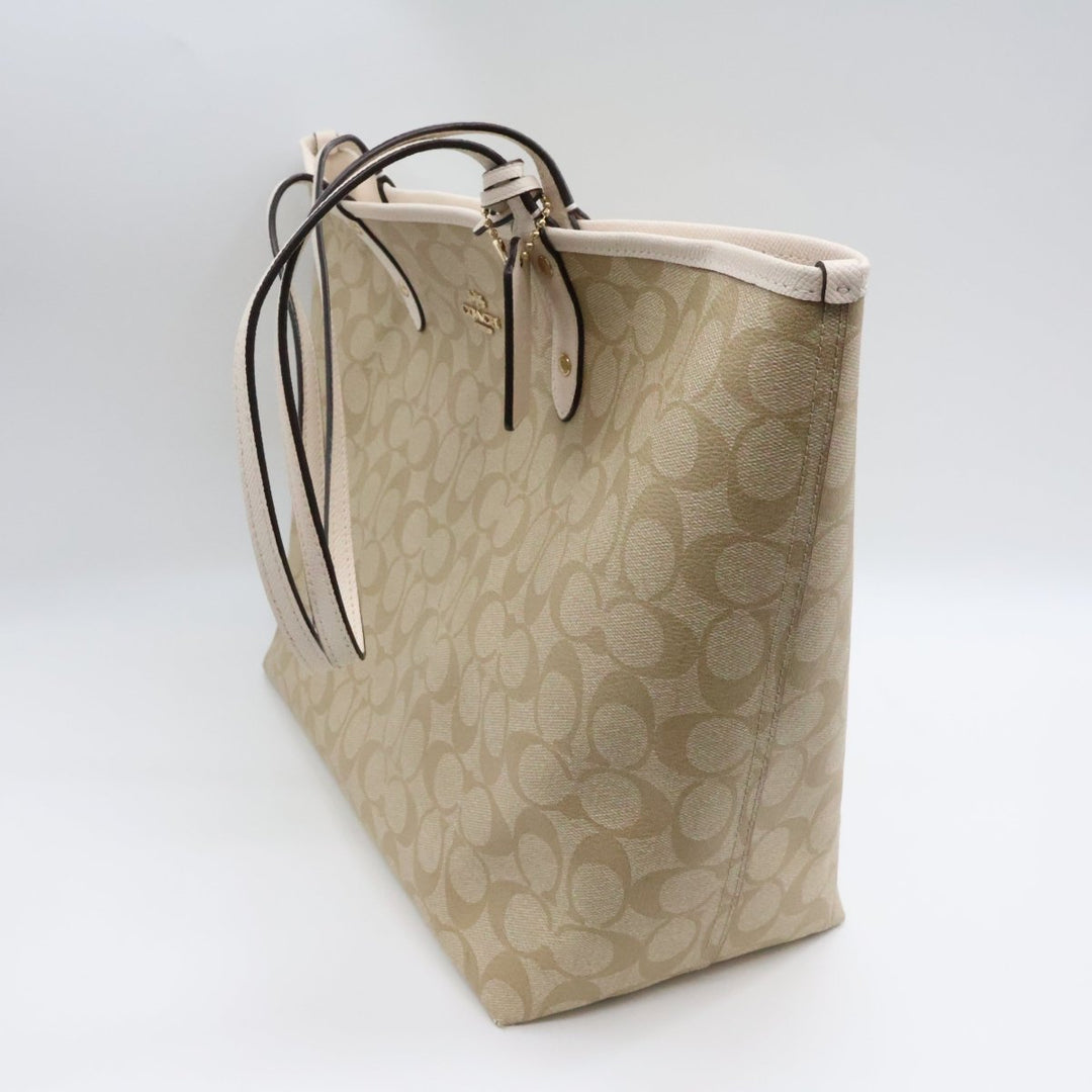 Coach Signature Reversible Beige City Tote Handbag - Lux Central