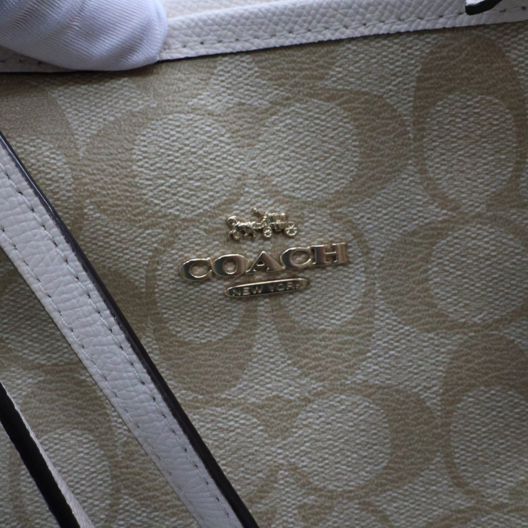 Coach Signature Reversible Beige City Tote Handbag - Lux Central