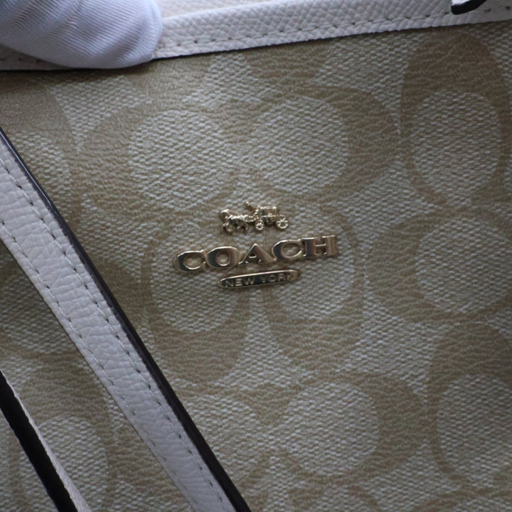 Coach Signature Reversible Beige City Tote Handbag - Lux Central