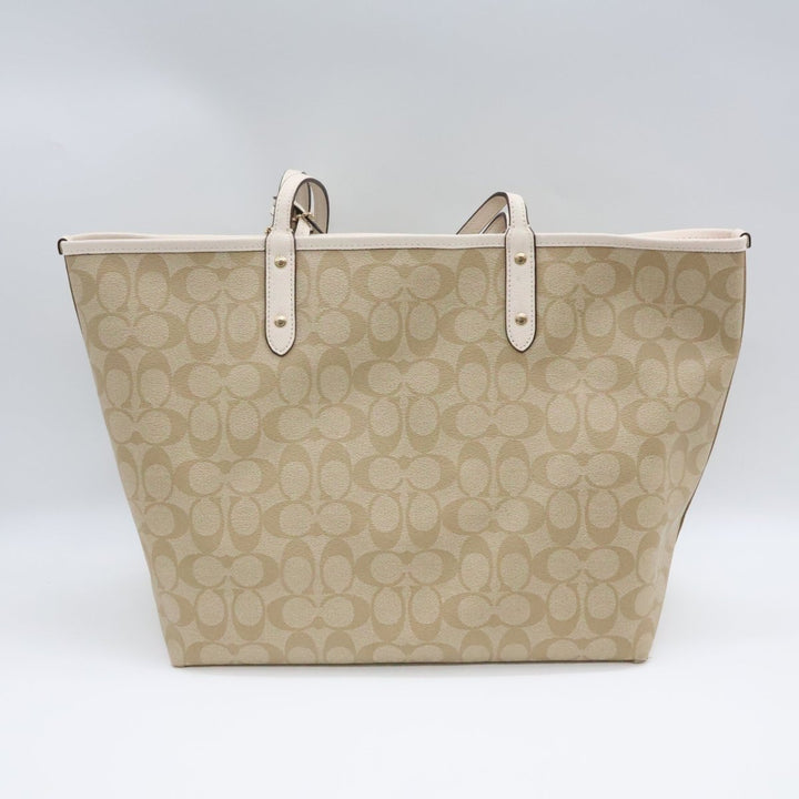 Coach Signature Reversible Beige City Tote Handbag - Lux Central