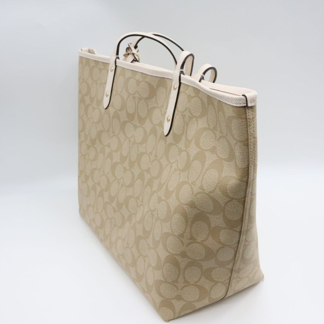 Coach Signature Reversible Beige City Tote Handbag - Lux Central