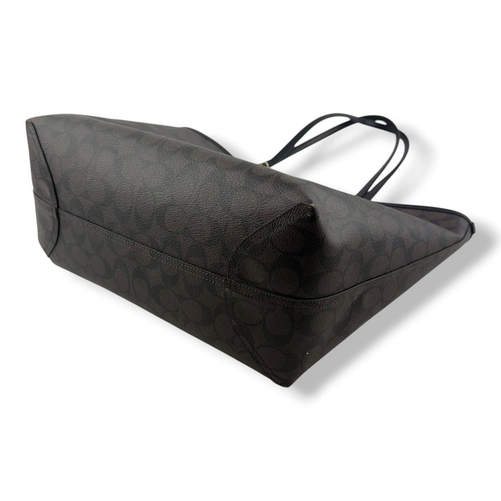Coach Signature Reversible Brown/Black City Tote Handbag - Lux Central