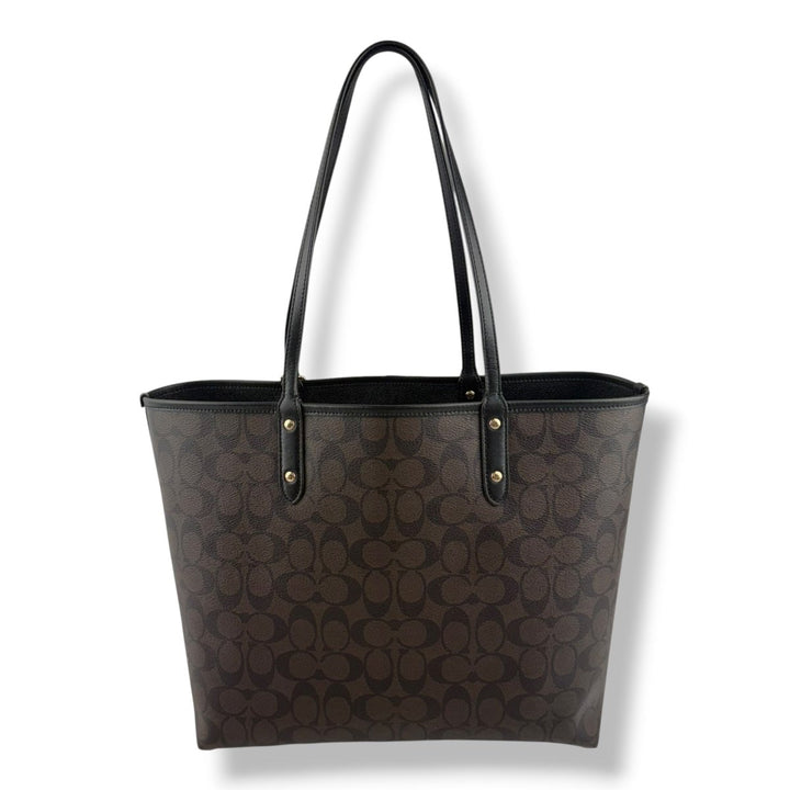 Coach Signature Reversible Brown/Black City Tote Handbag - Lux Central