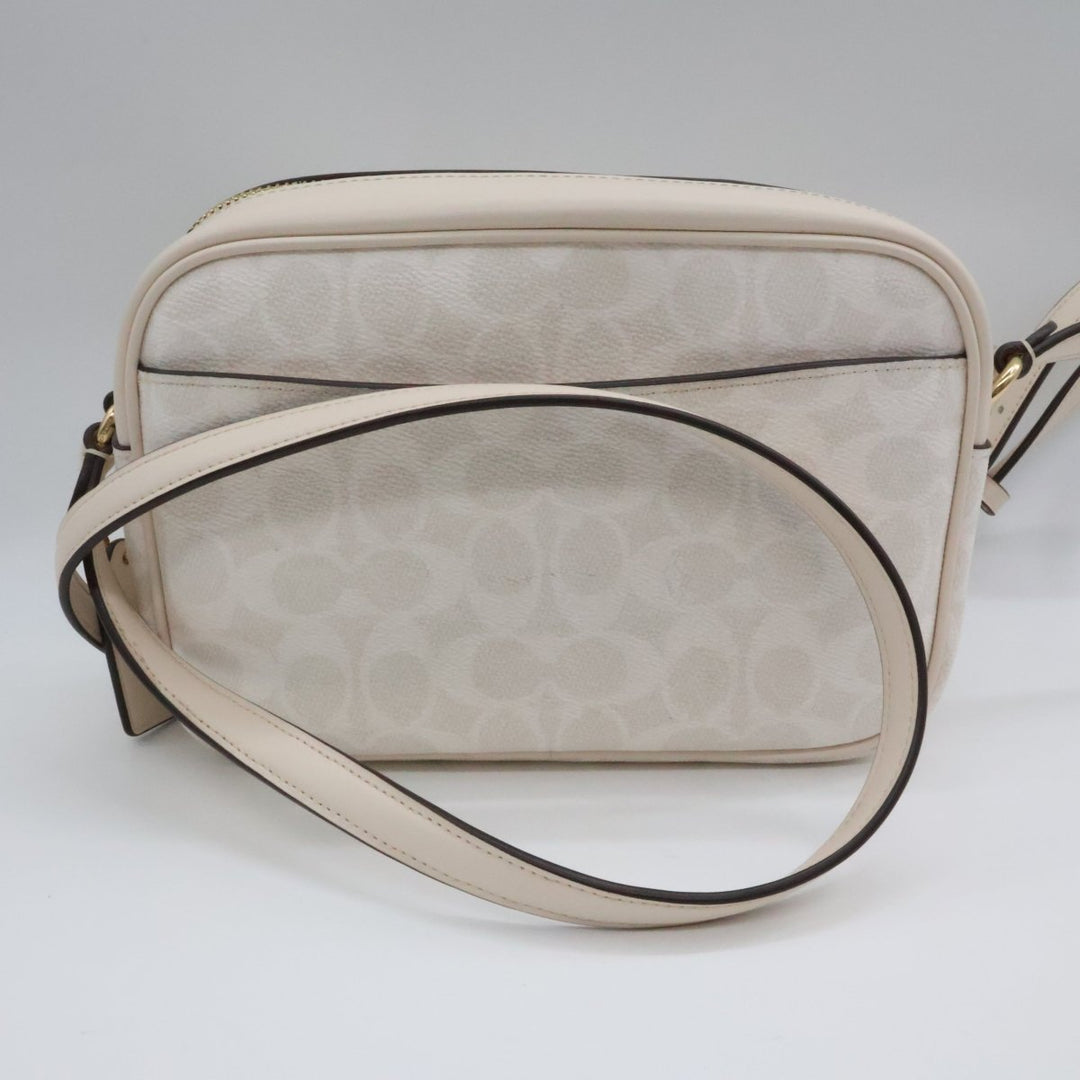 Coach Signature White Crossbody Camera Handbag - Lux Central