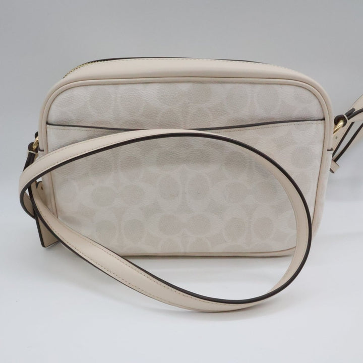 Coach Signature White Crossbody Camera Handbag - Lux Central