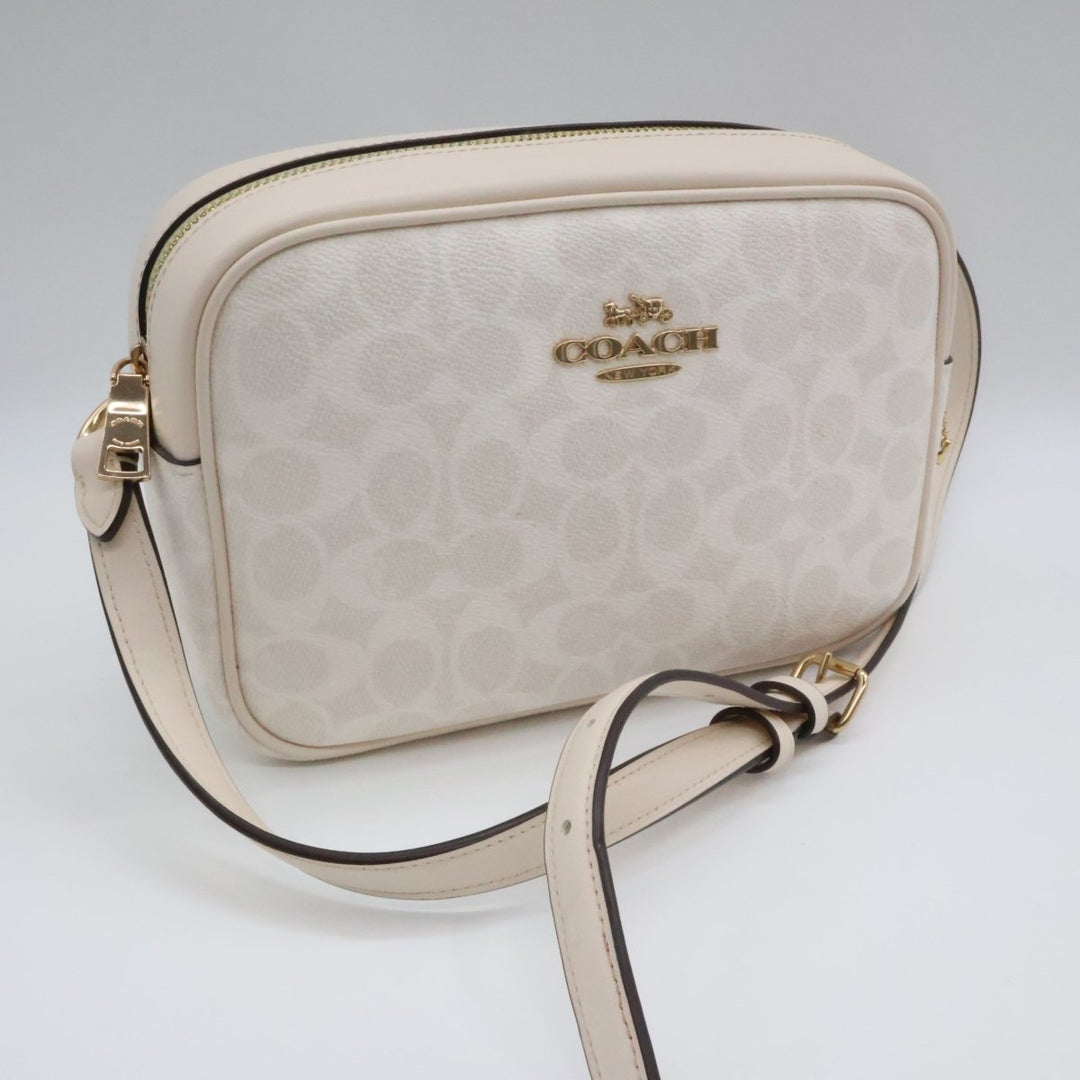 Coach Signature White Crossbody Camera Handbag - Lux Central