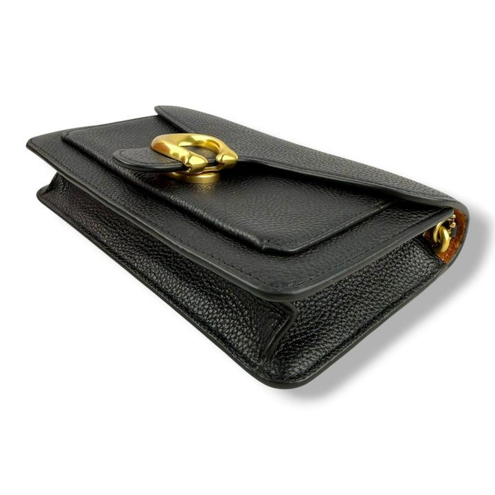 Coach Tabby 19 Wallet On Chain Black Leather Handbag - Lux Central