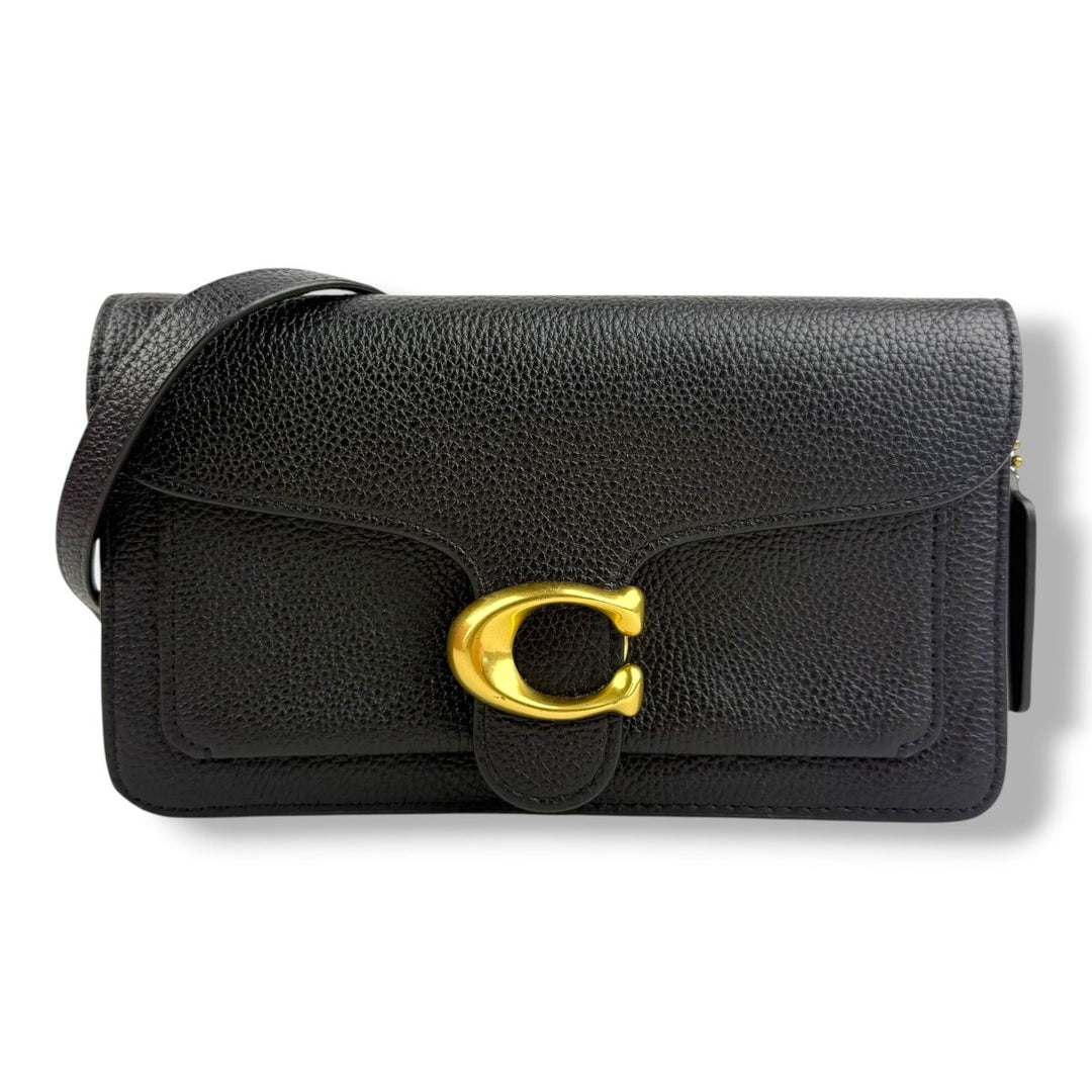 Coach Tabby 19 Wallet On Chain Black Leather Handbag - Lux Central