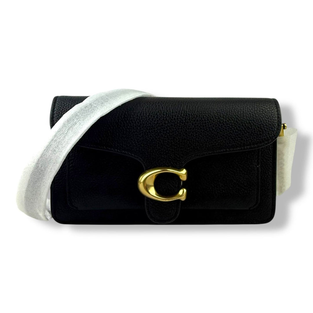 Coach Tabby Wallet On Chain Black Leather Handbag - Lux Central