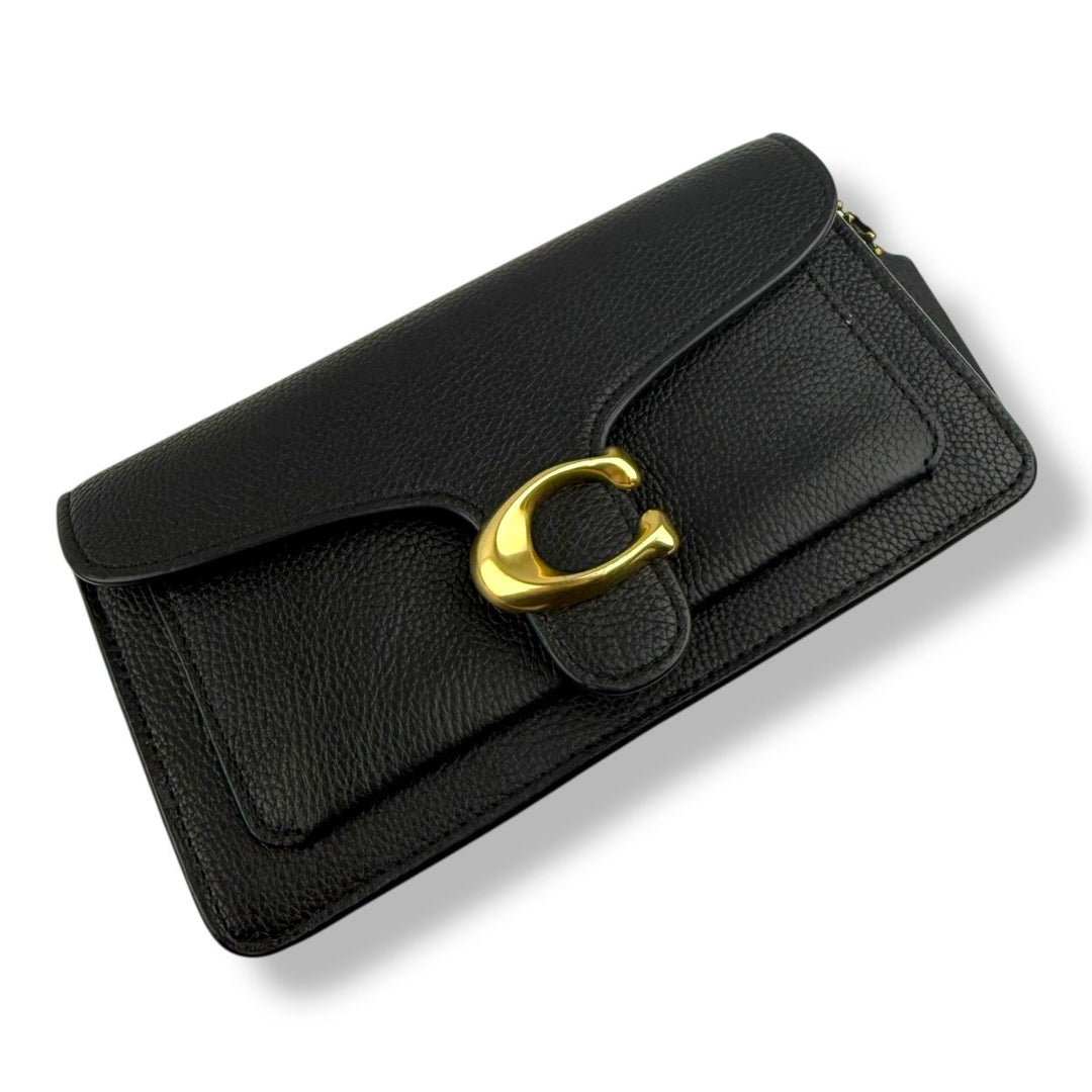 Coach Tabby Wallet On Chain Black Leather Handbag - Lux Central