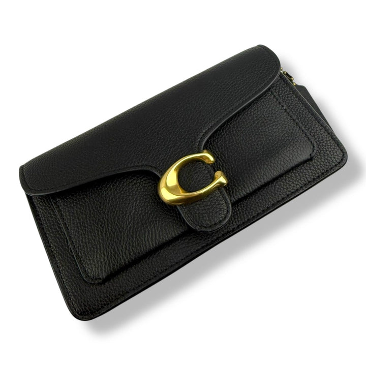 Coach Tabby Wallet On Chain Black Leather Handbag - Lux Central