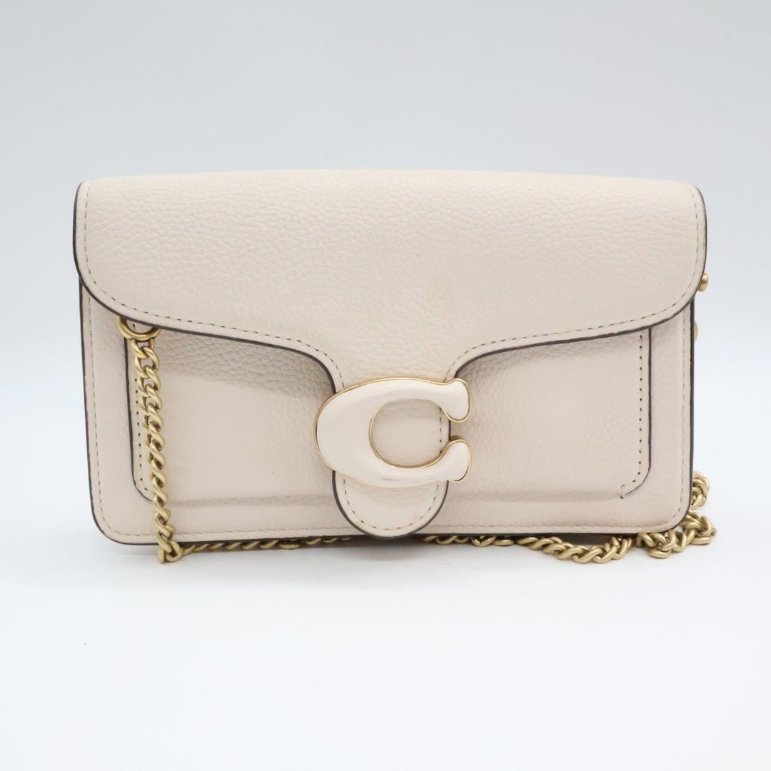 Coach Tabby Wallet On Chain Cream Leather Handbag - Lux Central