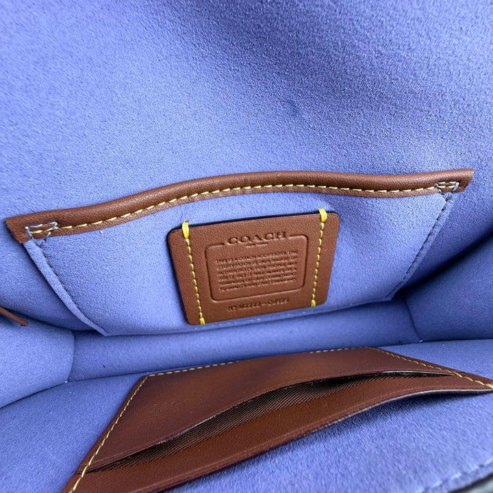 Coach Tabby Wallet On Chain Purple Leather Handbag - Lux Central