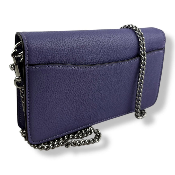 Coach Tabby Wallet On Chain Purple Leather Handbag - Lux Central
