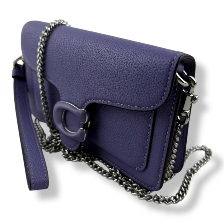 Coach Tabby Wallet On Chain Purple Leather Handbag - Lux Central
