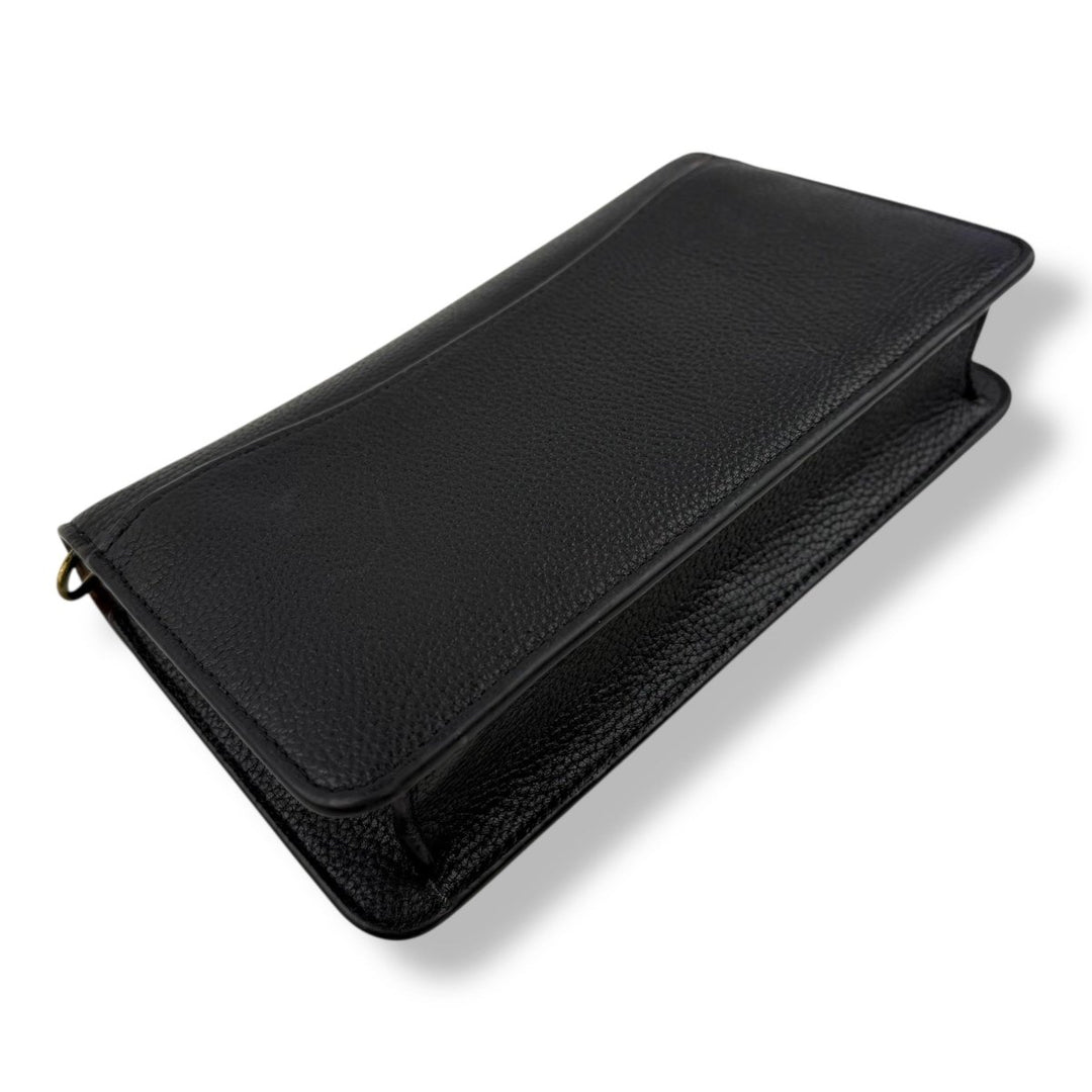 Coach Wallet On Chain Black Leather Handbag - Lux Central