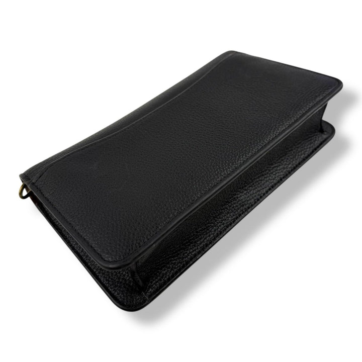 Coach Wallet On Chain Black Leather Handbag - Lux Central