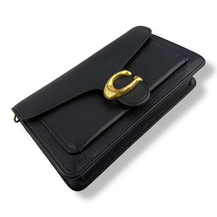 Coach Wallet On Chain Black Leather Handbag - Lux Central