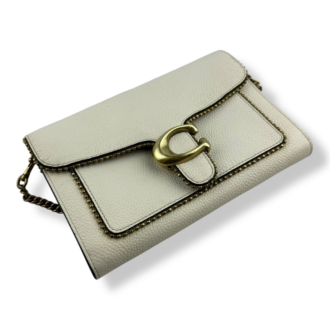 Coach Wallet On Chain Cream Leather Handbag - Lux Central