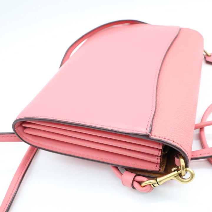 Coach Wallet On Chain Pink Leather Handbag - Lux Central