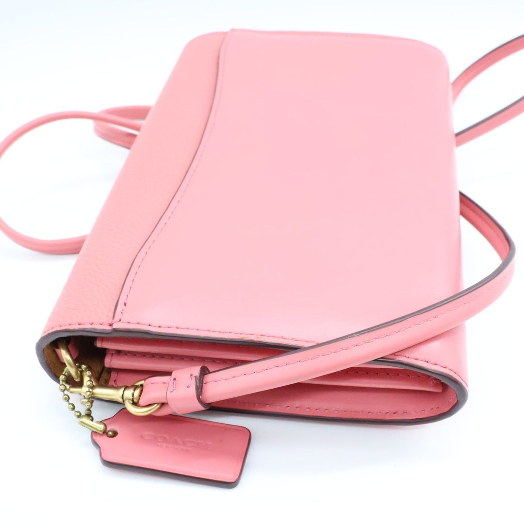 Coach Wallet On Chain Pink Leather Handbag - Lux Central
