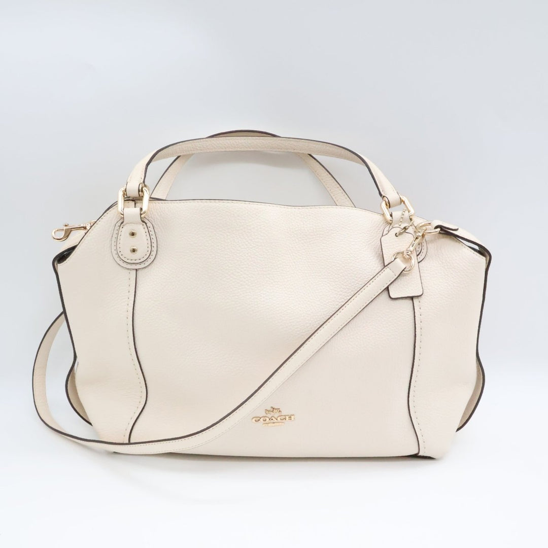 Coach White Kacey Satchel Tote Handbag - Lux Central