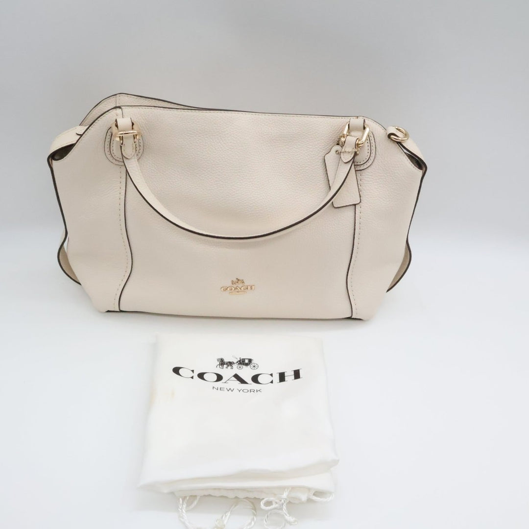 Coach White Kacey Satchel Tote Handbag - Lux Central