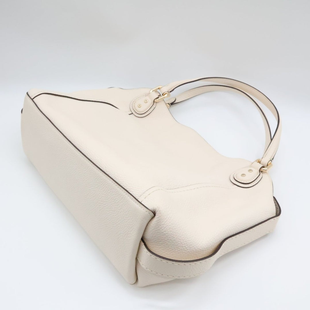 Coach White Kacey Satchel Tote Handbag - Lux Central