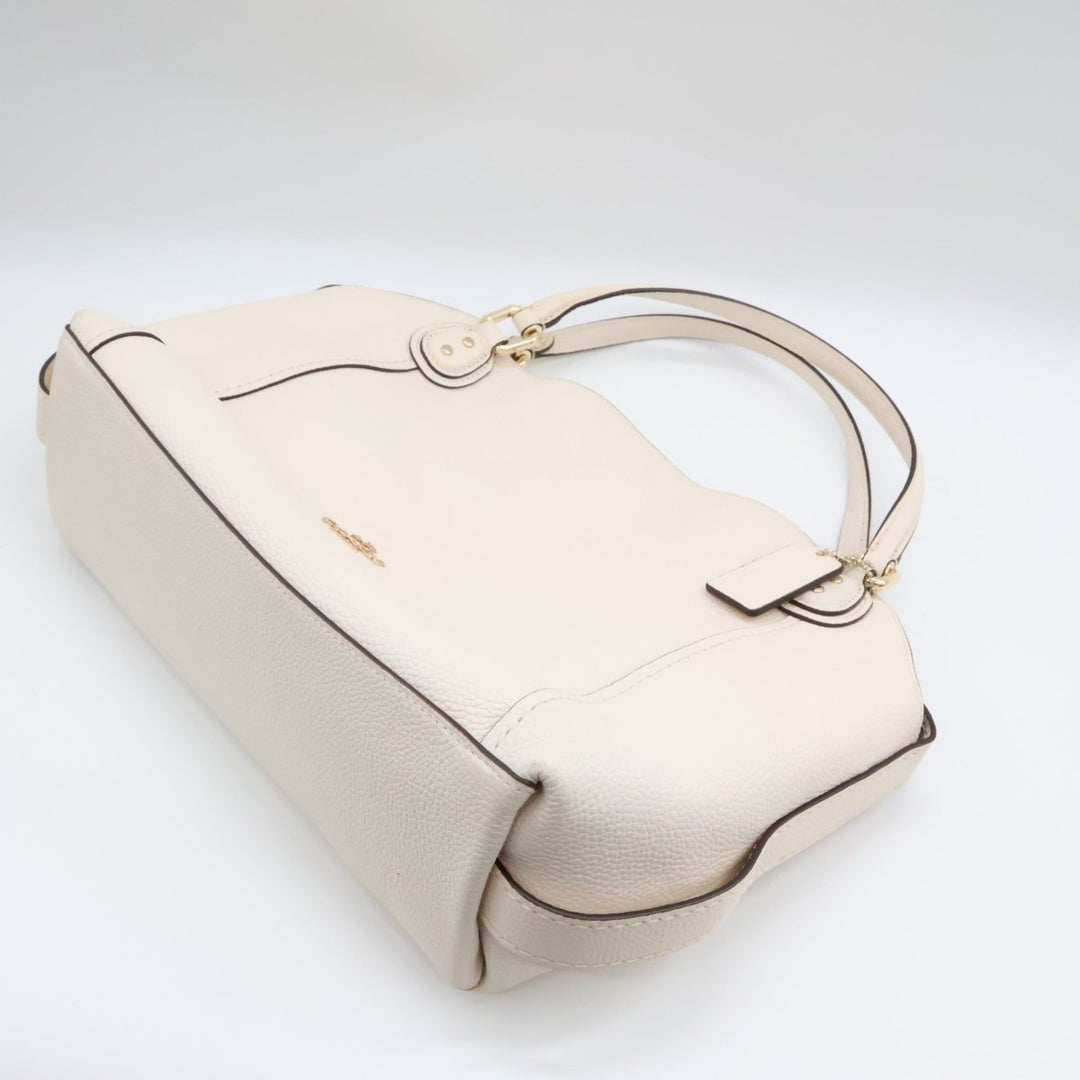 Coach White Kacey Satchel Tote Handbag - Lux Central