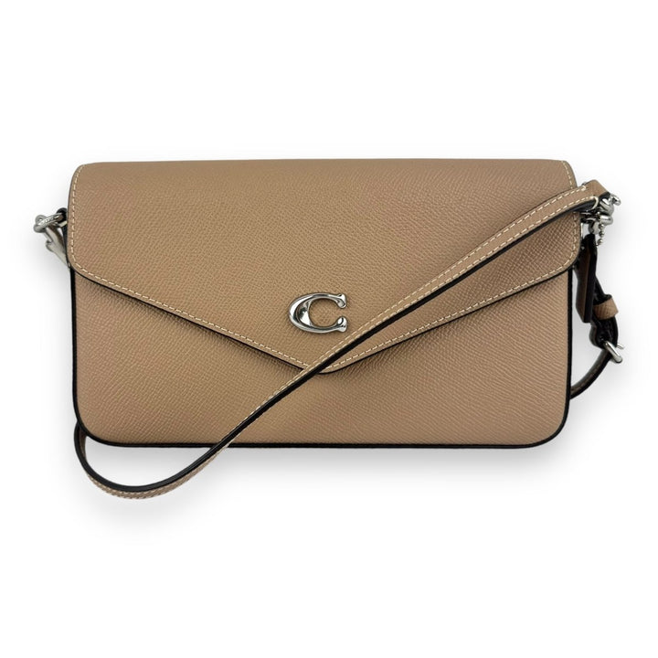 Coach Wyn Beige Crossgrain Crossbody Leather Handbag - Lux Central