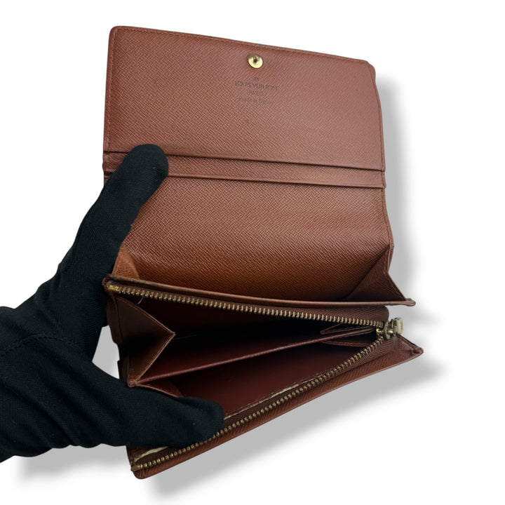 Louis Vuitton Brown Monogram Zippy Clip Purse