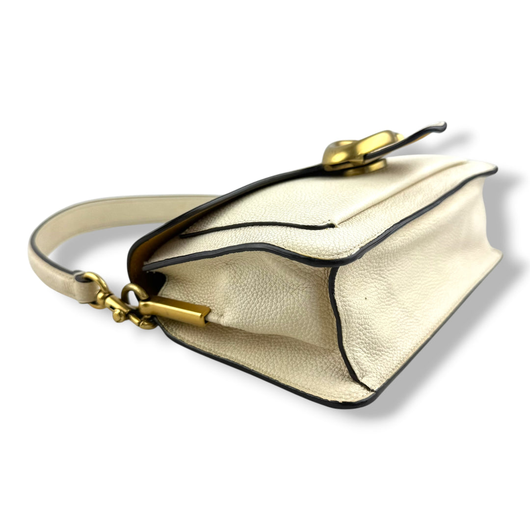 Coach Tabby 26 Cream Leather Handbag