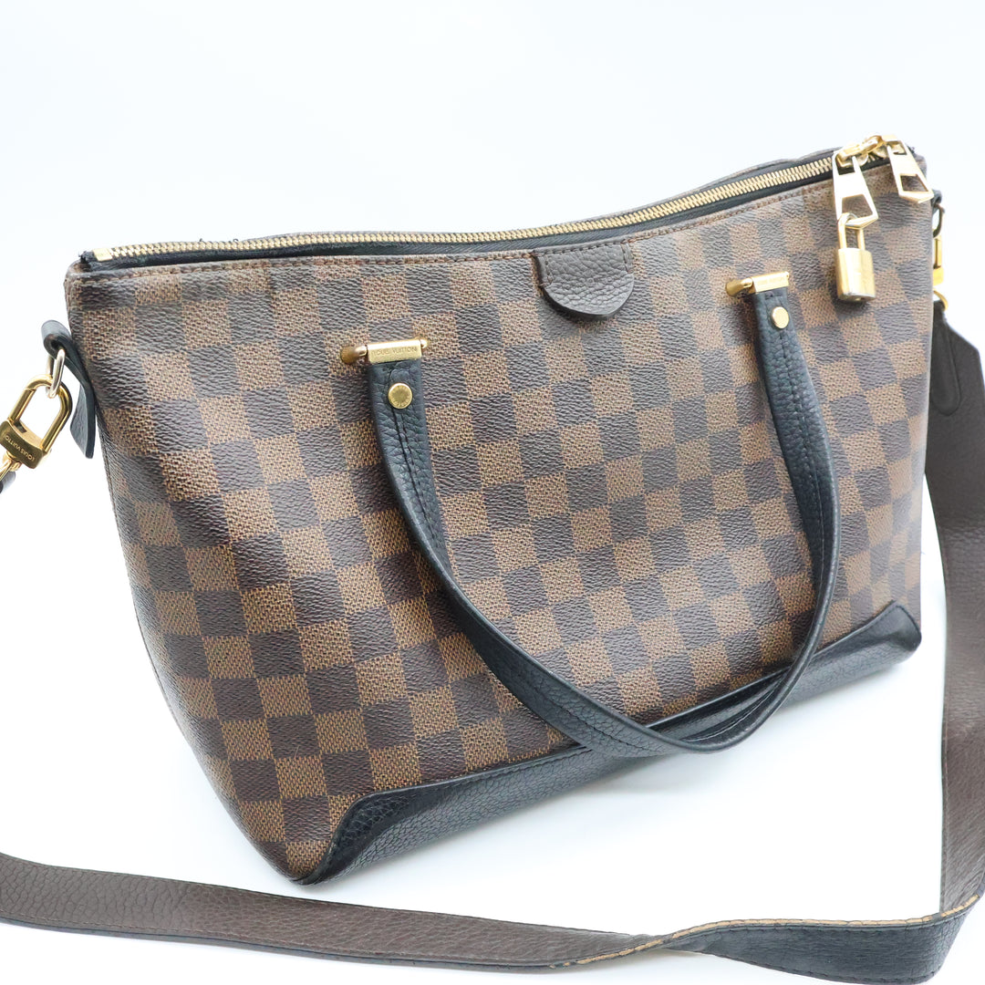 Louis Vuitton Damier Ebene Brown Hyde Park Bandouliere Handbag