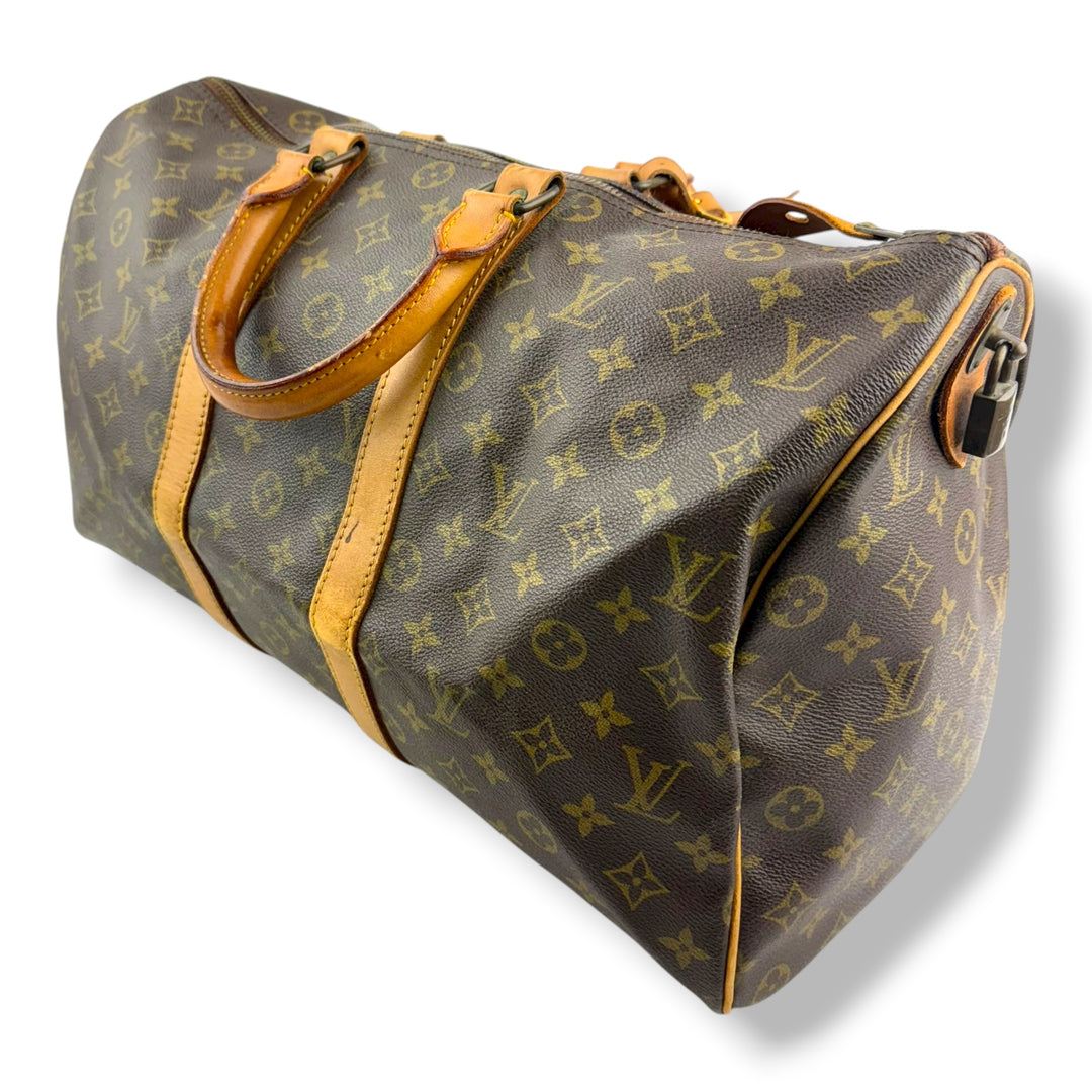 Louis Vuitton Vintage Brown Monogram 45 Keepall Duffle Bag