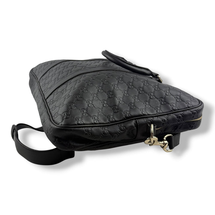 Gucci Guccissima Black Briefcase Business Bag