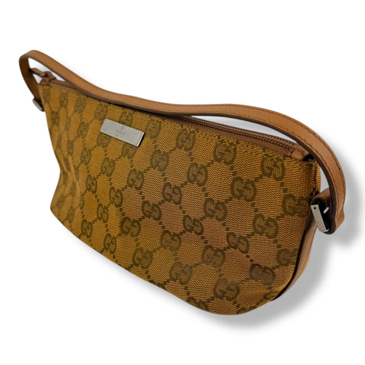 Gucci GG Supreme Beige/Brown Boat Pochette Handbag