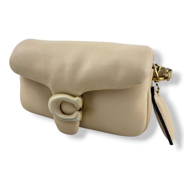 Coach Pillow Tabby 18 Cream Leather Handbag