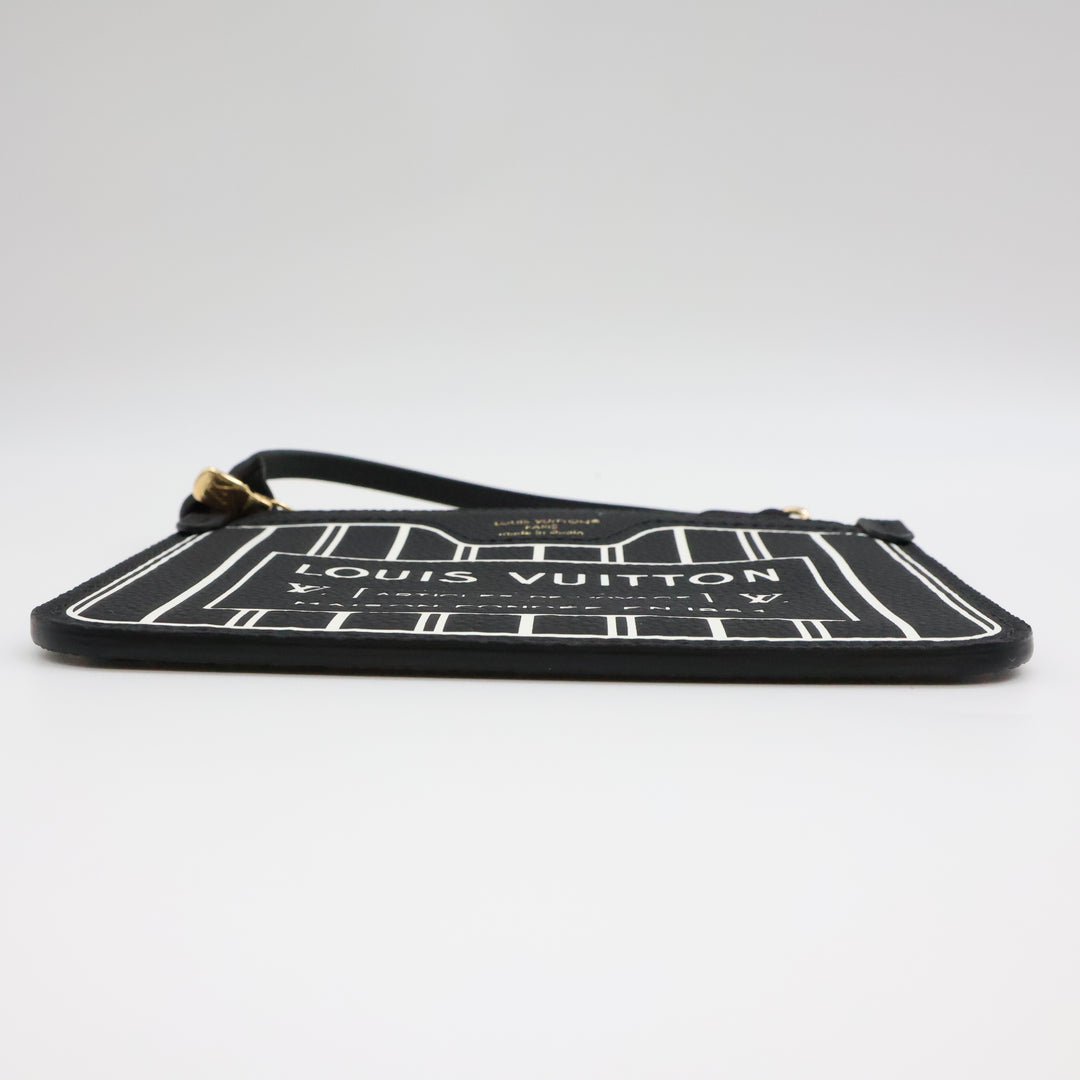 Louis Vuitton Black Neverfull Inside Out Clutch Pouch