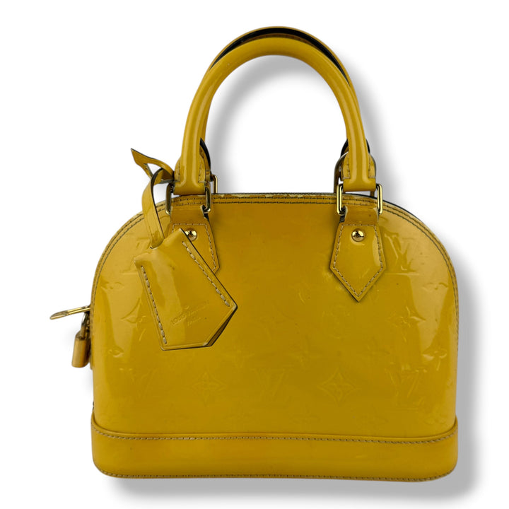 Louis Vuitton Alma BB Beige Vernis Patent Leather Monogram Handbag