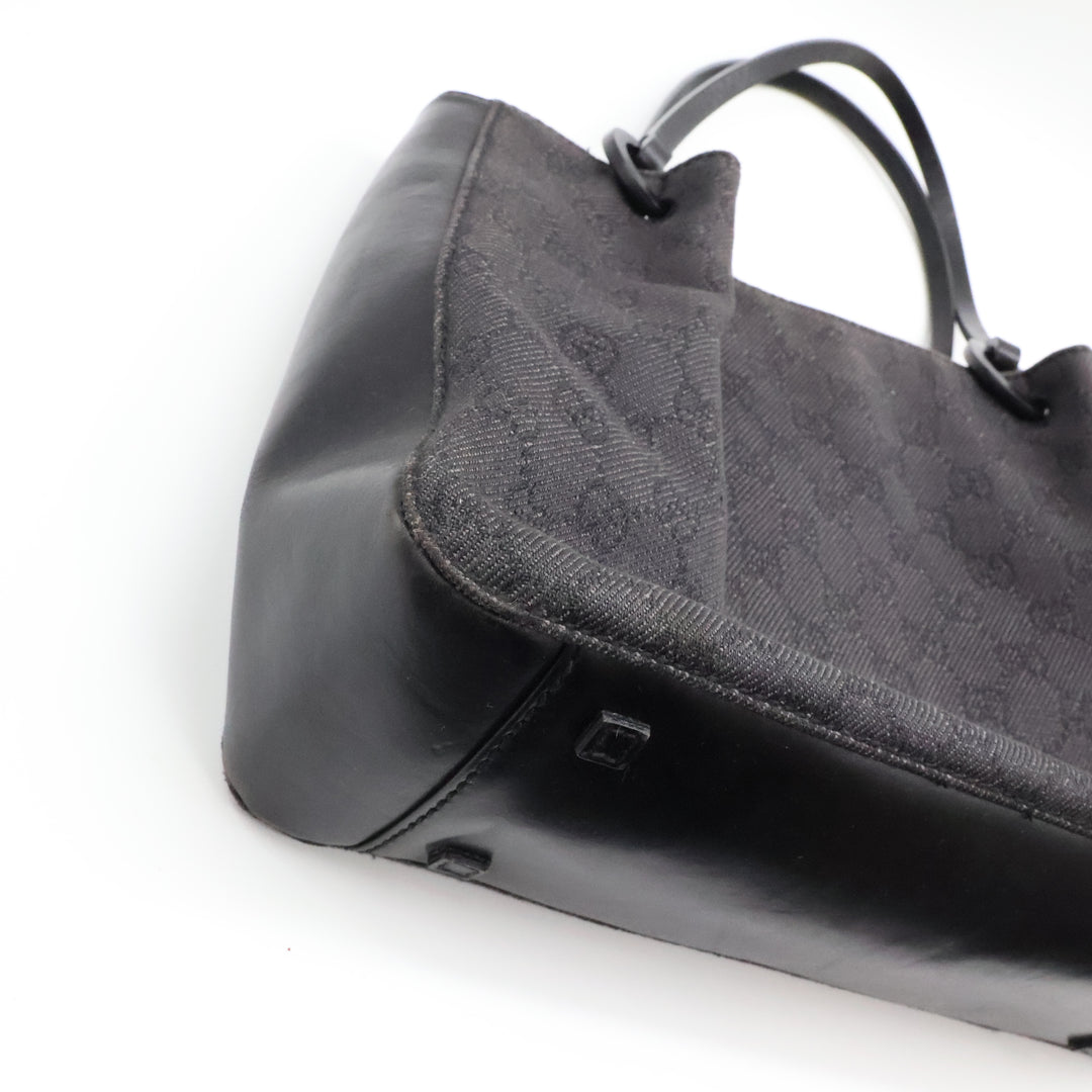 Gucci GG Black Monogram Tote Handbag W/ Pouch