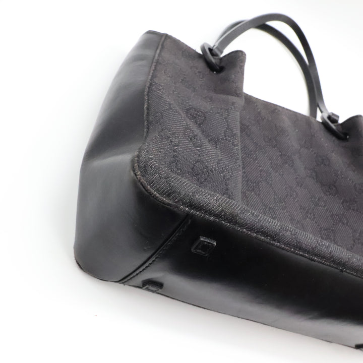 Gucci GG Black Monogram Tote Handbag W/ Pouch