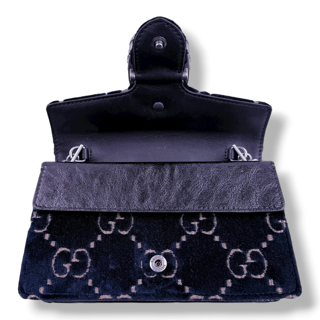 Gucci GG Dionysus Navy Velvet Super Mini Handbag