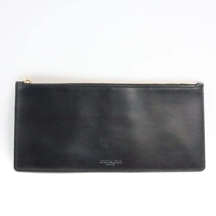 Coach Black Leather Clutch Handbag