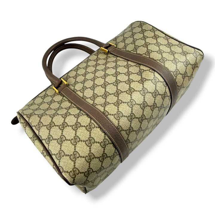 Gucci Beige GG Monogram Boston Canvas Bag