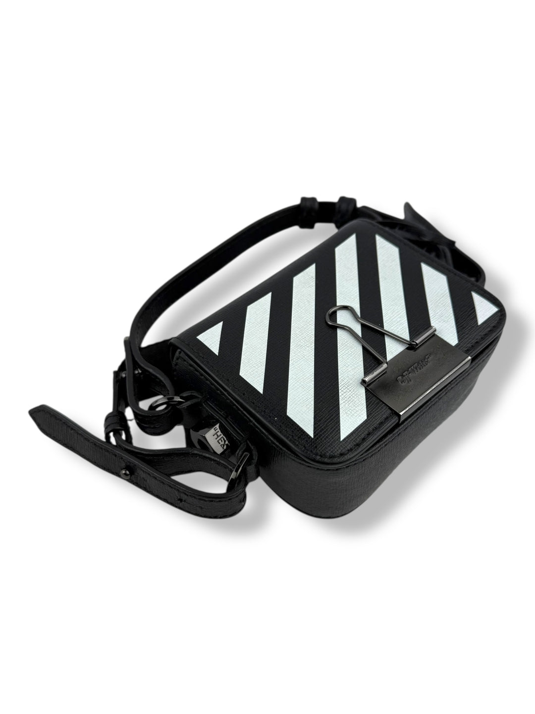Off-White Diag Binder Clip Mini Black Crossbody Bag