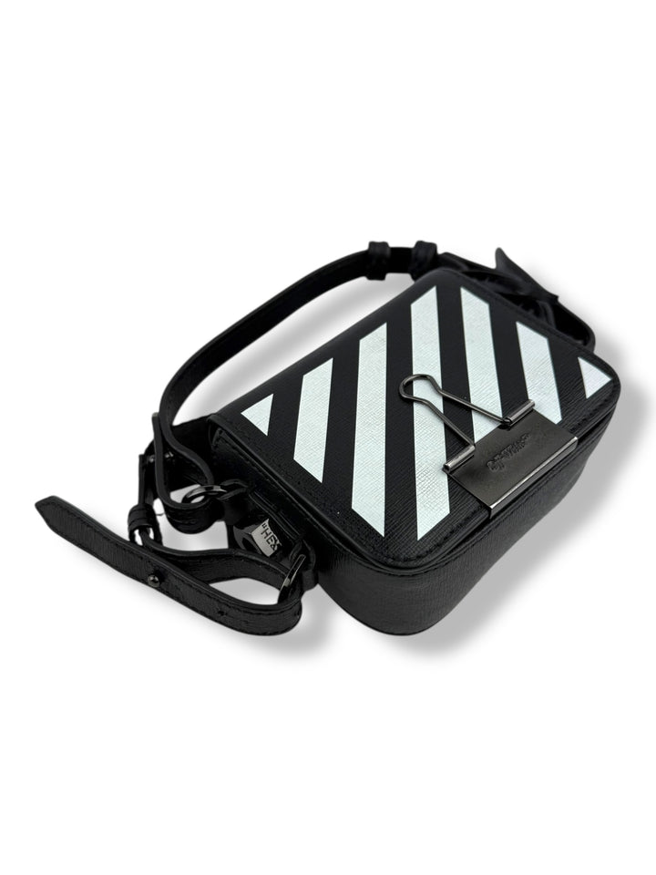 Off-White Diag Binder Clip Mini Black Crossbody Bag