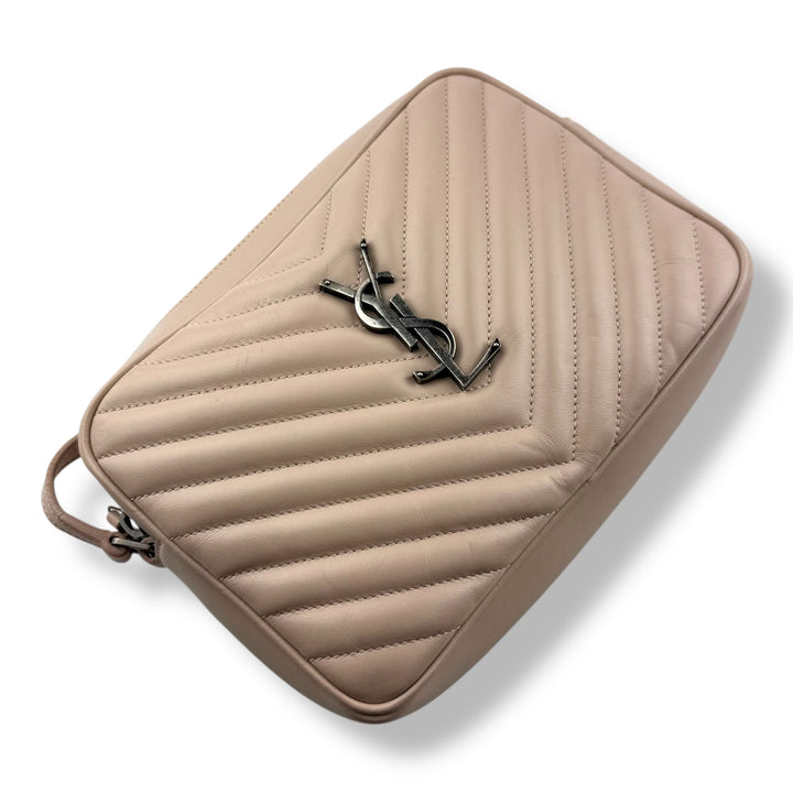Saint Laurent YSL Pink Lou Quilted Leather Crossbody Handbag