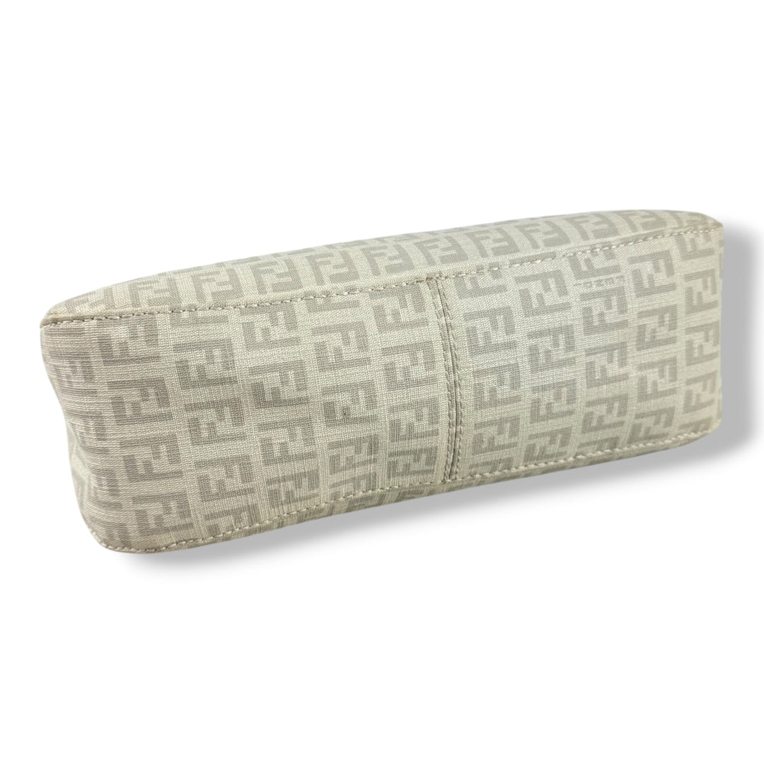 Fendi FF Zucchino Mamma Baguette Grey Handbag