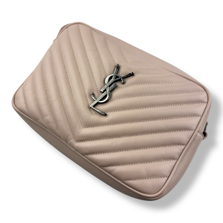 Saint Laurent YSL Pink Lou Quilted Leather Crossbody Handbag